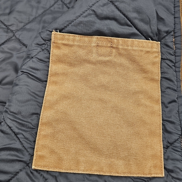 🔥VTG Carhartt Men's Brown Tan Canvas Duck Full Zip Vest Size 2XL - Picture 4 of 11